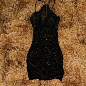 womens size small black sparkly dress